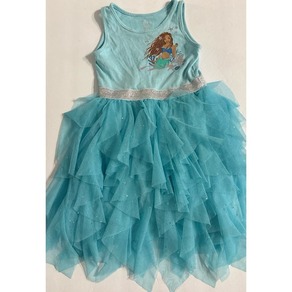 Disney Little Mermaid Jumping Bean Blue Tule Tank Top Dress (Sz. 4) character.